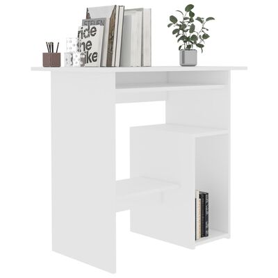 vidaXL Písací stôl, biely 80x45x74 cm, drevotrieska