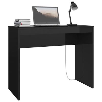 vidaXL Písací stôl, lesklý čierny 90x40x72 cm, kompozitné drevo