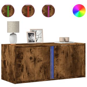 vidaXL TV n&aacute;stenn&aacute; skrinka s LED svetlami dymov&yacute; dub 80x31x35 cm