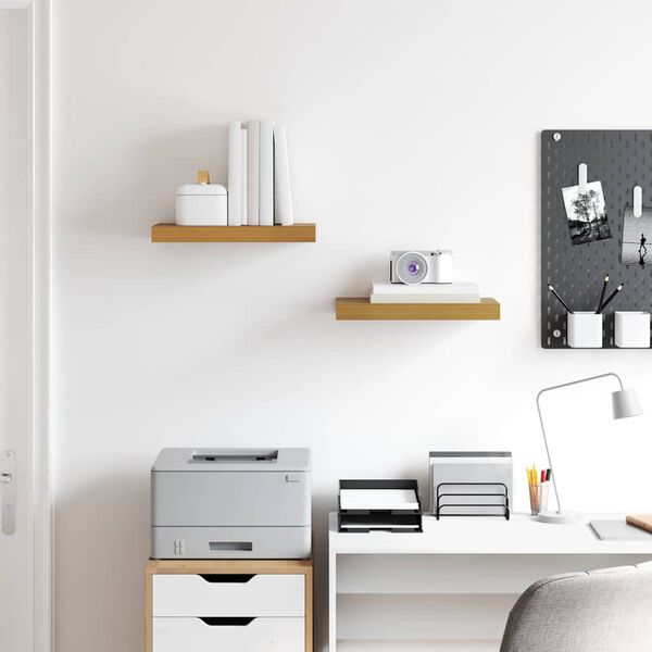 vidaXL Stenn&aacute; polica 2 pcs B&eacute;žov&aacute; 40 x 23,5 x 4 cm Kompozitn&eacute; drevo