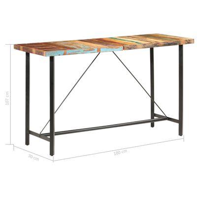 vidaXL Barový stolík 180x70x107 cm recyklovaný masív