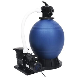 vidaXL Pieskov&yacute; filter so 7-cestn&yacute;m ventilom a 1 000 W čerpadlom modro-čierny
