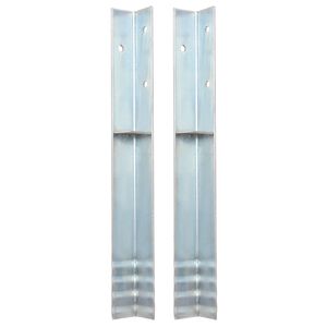 vidaXL Uzemňovacie kol&iacute;ky v tvare p&iacute;smena L, 2 ks, galvanizovan&aacute; oceľ 5x5x50 cm