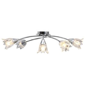 vidaXL Stropn&aacute; lampa+sklenen&eacute; tienidl&aacute; na 5 žiaroviek E14, tulip&aacute;n