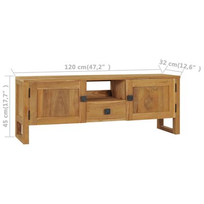 vidaXL TV skrinka 120x32x45 cm masívne teakové drevo