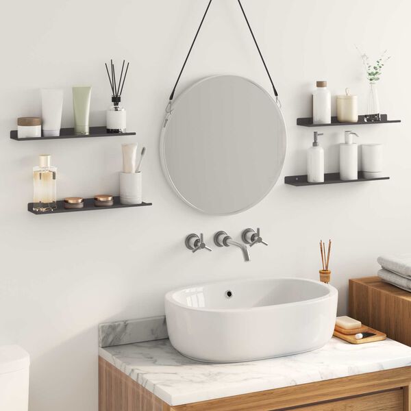 vidaXL Z&aacute;vesn&aacute; polica N&aacute;stenn&yacute; 4 pcs Čierny 40 x 9 x 2,5 cm Oceľ