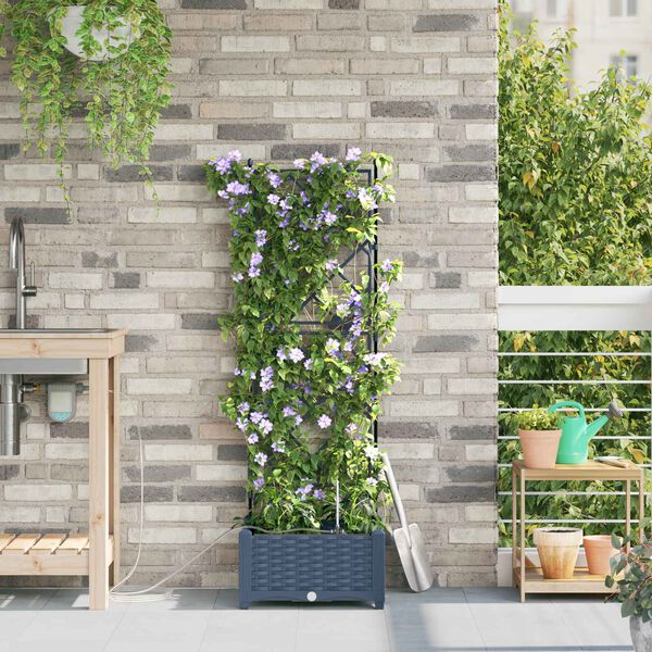 vidaXL Z&aacute;hradn&yacute; kvetin&aacute;č Biely 40 x 40 x 126 cm Plast