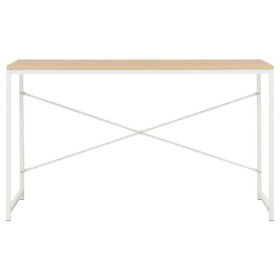 vidaXL Počítačový stôl biely a dubový 120x60x70 cm