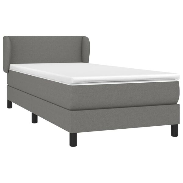 vidaXL Boxspring posteľ s matracom tmavosiv&aacute; 90x200 cm l&aacute;tka