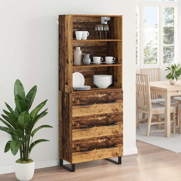 vidaXL Highboard Star&eacute; drevo 69,5 x 34 x 180 cm Kompozitn&eacute; drevo