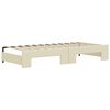 vidaXL Rozkladacia denn&aacute; posteľ s matracmi kr&eacute;mov&aacute; 90x200cm umel&aacute; koža