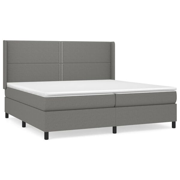 vidaXL Boxspring posteľ s matracom tmavosiv&aacute; 200x200 cm l&aacute;tka