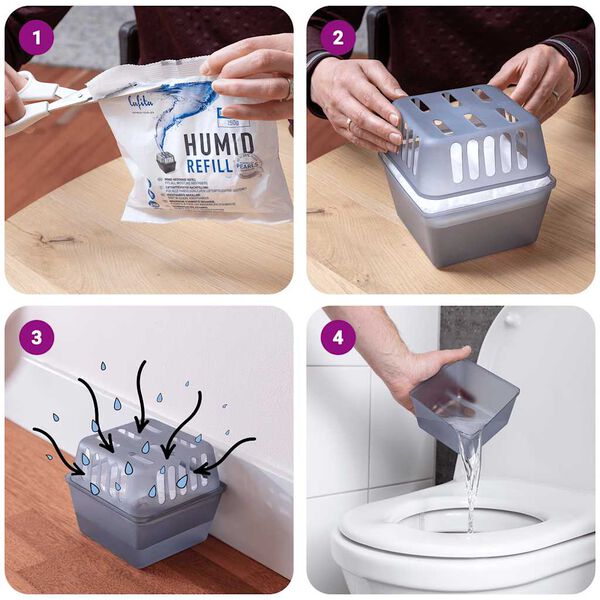 Lafita absorb&eacute;ry vlhkosti s n&aacute;plňov&yacute;mi vreckami 4 ks 450 g