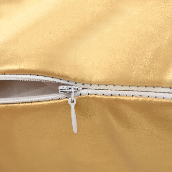 vidaXL Sada 2 dekoratívnych vankúšov z PU, 40x60cm, zlatá