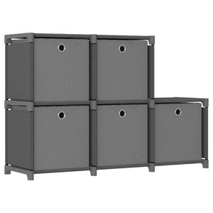 vidaXL Polica s boxmi s dizajnom 5 kociek siv&aacute; 103x30x72,5 cm l&aacute;tka
