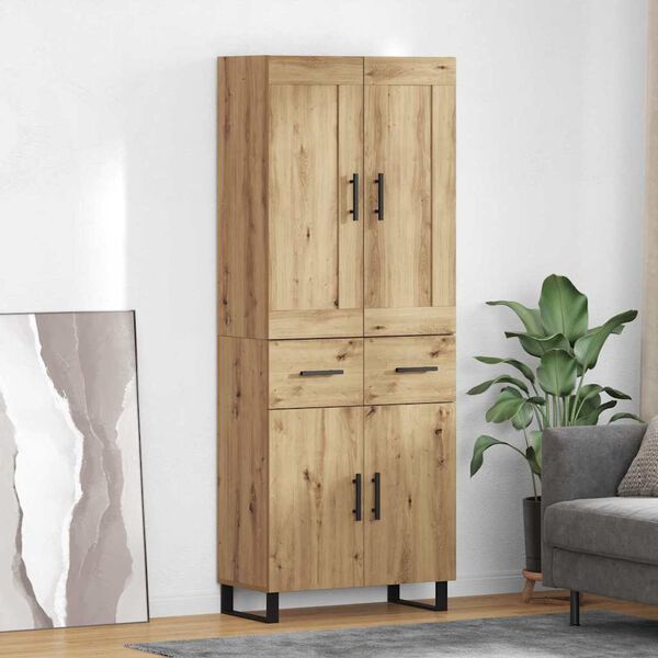 vidaXL Highboard Remeseln&yacute; dub 69,5 x 34 x 180 cm Kompozitn&eacute; drevo