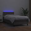 vidaXL Boxspring posteľ s matracom a LED sivá 90x190 cm umelá koža