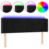 vidaXL Čelo postele s LED čierne 147x16x78/88 cm zamat