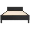 vidaXL Posteľný rám s čelom bez matraca čierny 90x190 cm