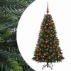 vidaXL Umel&yacute; vianočn&yacute; stromček s guľami 120 cm 150 LED Tepl&aacute; biela