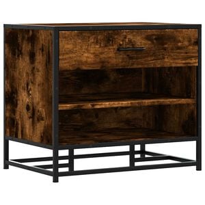 vidaXL Lavica na top&aacute;nky dymov&yacute; dub 60x40x53,5 cm kompozitn&eacute; drevo+kov