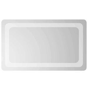 vidaXL Zrkadlo do k&uacute;peľne s LED Priehľadn&aacute; 50 x 30 cm tvrden&eacute; sklo