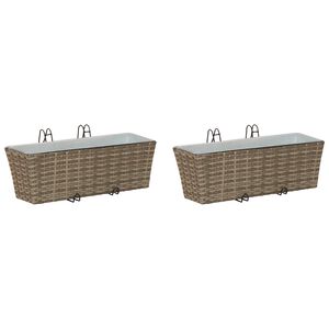 vidaXL Z&aacute;bradlie 2 ks Siv&aacute; 50 x 17 x 17 cm Kov
