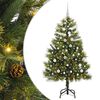vidaXL Umel&yacute; vianočn&yacute; stromček s pni&scaron;kami Zelen&aacute; 150 cm PVC a PE a kov