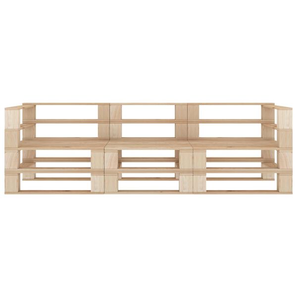 vidaXL 3-miestna záhradná pohovka z paliet, drevo