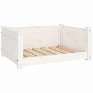 vidaXL Pelech pre psa biely 65,5x50,5x28 cm mas&iacute;vne borovicov&eacute; drevo