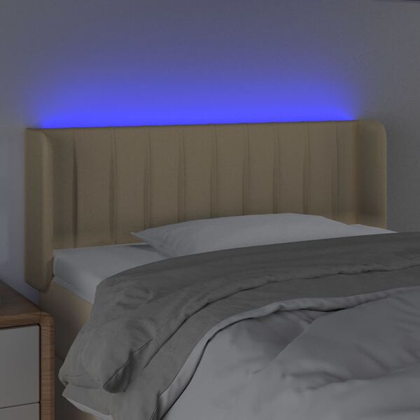 vidaXL Čelo postele s LED kr&eacute;mov&eacute; 103x16x78/88 cm l&aacute;tka