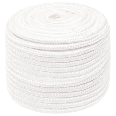 vidaXL Lodné lano biele 14 mm 50 m polypropylén