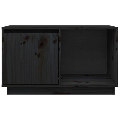 vidaXL TV skrinka čierna 74x35x44 cm masívna borovica
