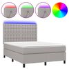 vidaXL Posteľ boxsping s matracom a LED bledosiv&aacute; 140x200 cm l&aacute;tka