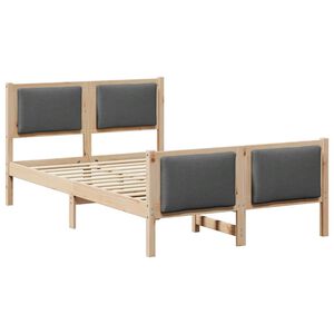 vidaXL R&aacute;m postele s čelnou doskou Tmavo &scaron;ed&aacute; 120 x 200 cm l&aacute;tka