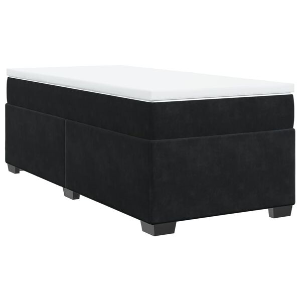 vidaXL Posteľný rám boxspring s matracom čierny 90x200 cm zamat