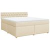 vidaXL Posteľn&yacute; r&aacute;m boxspring s matracom kr&eacute;mov&yacute; 180x200 cm l&aacute;tka