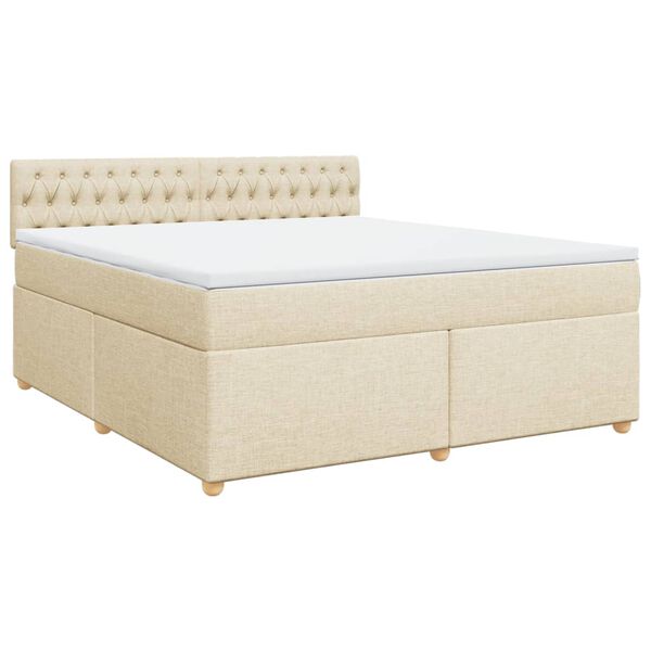 vidaXL Posteľn&yacute; r&aacute;m boxspring s matracom kr&eacute;mov&yacute; 180x200 cm l&aacute;tka