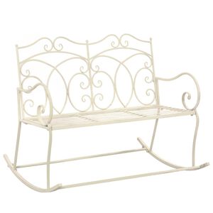 vidaXL Z&aacute;hradn&aacute; lavička 104 cm, železo, starožitn&aacute;, biela