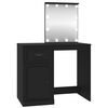 vidaXL Toaletn&yacute; stol&iacute;k s LED čierny 90x50x132,5 cm spracovan&eacute; drevo