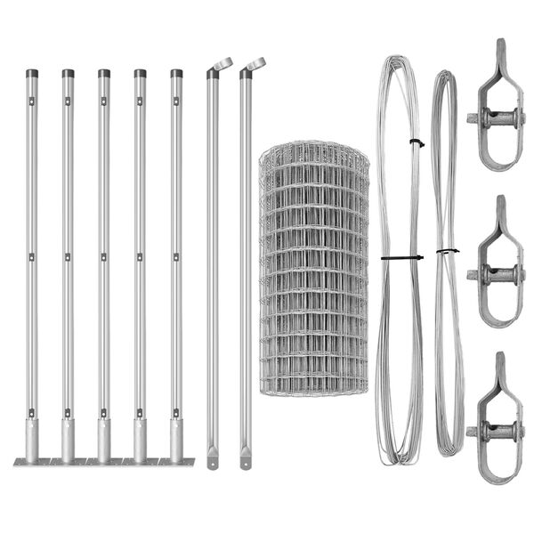 vidaXL Plot s podperou Strieborn&aacute; 0,4 x 10 m Oceľ