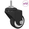 vidaXL Otočn&eacute; koliesko 12 ks Čierna 40,4 x 40,4 x 19,7 mm