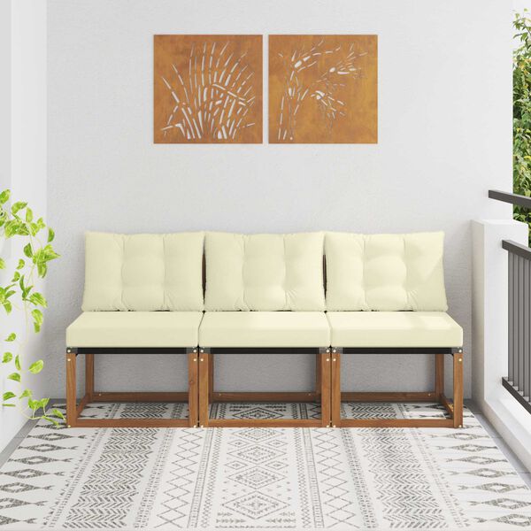 vidaXL 3 Kus Outdoor stredn&aacute; pohovka