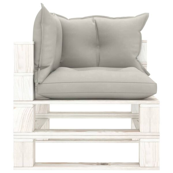 vidaXL 8-dielna z&aacute;hradn&aacute; s&uacute;prava z paliet a sivohned&eacute; podložky drevo