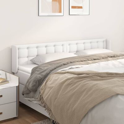 vidaXL Čelo postele so záhybmi biely 163x16x78/88 cm umelá koža