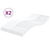 vidaXL Penov&eacute; matrace 2 ks biele 80x200 cm 7 z&oacute;n tvrdosť 20 ILD