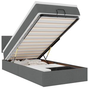 vidaXL Osmansk&aacute; posteľ s matracom a LED tmavosiv&aacute; 80x200cm l&aacute;tka