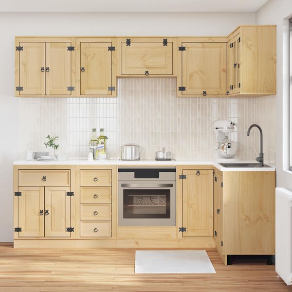 vidaXL Skrinkov&yacute; so z&aacute;suvkou 10 pcs Medov&yacute; Mas&iacute;vne borovicov&eacute; drevo