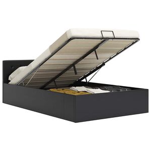 vidaXL Hydraulick&yacute; posteľn&yacute; r&aacute;m+&uacute;ložn&yacute; priestor, umel&aacute; koža 120x200 cm