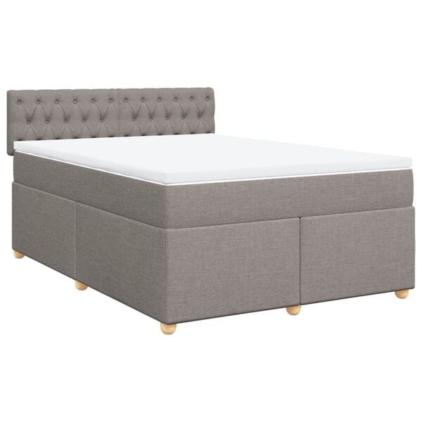vidaXL Posteľn&yacute; r&aacute;m boxspring s matracom sivohned 140x200 cm l&aacute;tka